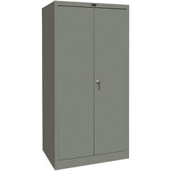 Hallowell - 1 Shelf Wardrobe Storage Cabinet - Steel, 36" Wide x 18" Deep x 72" High, Gray - Eagle Tool & Supply