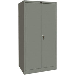 Hallowell - 4 Shelf Combination Storage Cabinet - Steel, 48" Wide x 24" Deep x 72" High, Gray - Eagle Tool & Supply