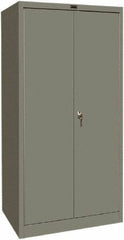 Hallowell - 4 Shelf Combination Storage Cabinet - Steel, 36" Wide x 24" Deep x 72" High, Gray - Eagle Tool & Supply