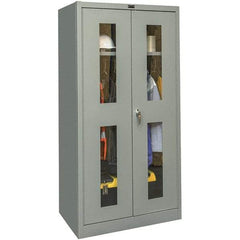 Hallowell - 1 Shelf Wardrobe Storage Cabinet - Steel, 36" Wide x 18" Deep x 72" High, Gray - Eagle Tool & Supply