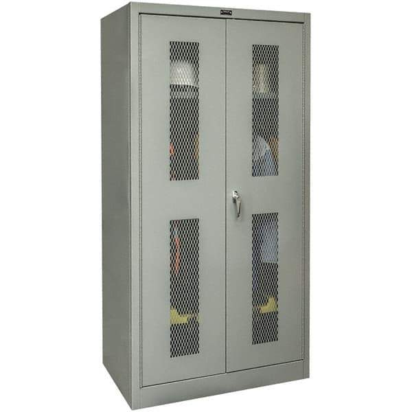 Hallowell - 1 Shelf Wardrobe Storage Cabinet - Steel, 48" Wide x 18" Deep x 72" High, Gray - Eagle Tool & Supply