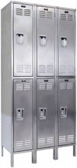 Hallowell - 6 Door, 2 Tier, Stainless Steel Locker - Eagle Tool & Supply
