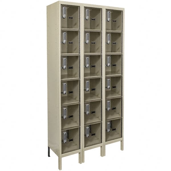 Hallowell - 18 Door, 6 Tier, Safety-View Plus Box Locker - Eagle Tool & Supply