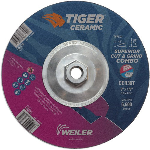 9X1/8 TIGER CERAMIC T27 COMBO WHL - Eagle Tool & Supply