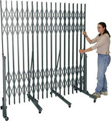 Hallowell - 6.54' High Portable Traffic Control Gate - Steel, Silver - Eagle Tool & Supply