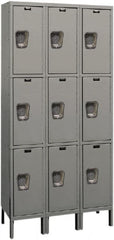 Hallowell - 9 Door, 3 Tier, Premium Wardrobe Lockers - Eagle Tool & Supply
