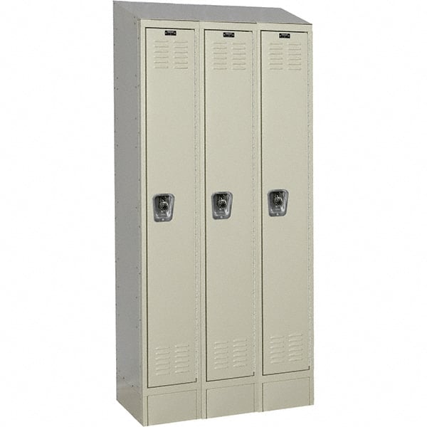 Hallowell - 3 Door, 1 Tier, Ready-Built Wardrobe & Box Lockers - Eagle Tool & Supply