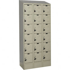 Hallowell - 18 Door, 6 Tier, Ready-Built Wardrobe & Box Lockers - Eagle Tool & Supply