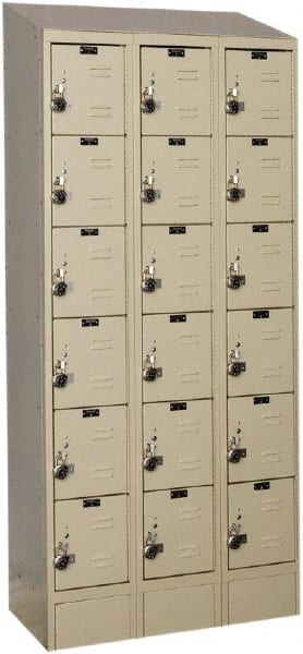 Hallowell - 18 Door, 6 Tier, Ready-Built Wardrobe & Box Lockers - Eagle Tool & Supply