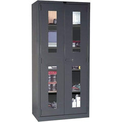 Hallowell - 4 Shelf Locking Storage Cabinet - Steel, 36" Wide x 24" Deep x 78" High, Gray - Eagle Tool & Supply