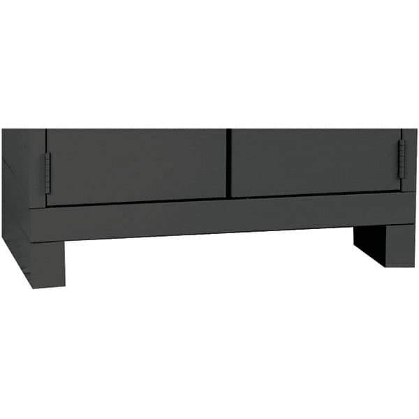 Hallowell - Charcoal, Galvanneal Corrosion Resistant Steel, Cabinet Leg Kit - 4" Wide x 21" Deep x 4" High Body - Eagle Tool & Supply