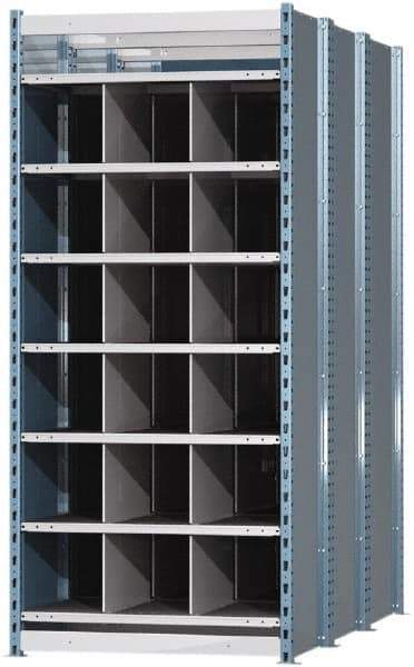 Hallowell - 18 Bin Heavy-Duty Deep Bin Industrial Shelving - 36 Inch Overall Width x 72 Inch Overall Depth x 87 Inch Overall Height, Blue and Platinum Steel Bins - Eagle Tool & Supply