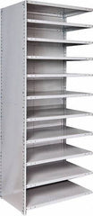 Hallowell - 11 Shelf, 500 Lb. Capacity, Closed Shelving Add-On Unit - 36 Inch Wide x 24 Inch Deep x 87 Inch High, Platinum - Eagle Tool & Supply