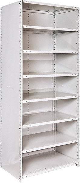 Hallowell - 8 Shelf, 500 Lb. Capacity, Closed Shelving Starter Unit - 36 Inch Wide x 24 Inch Deep x 87 Inch High, Platinum - Eagle Tool & Supply