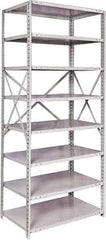 Hallowell - 8 Shelf Starter Medium-Duty Open Steel Shelving - 500 Lb Capacity, 36" Wide x 87" High x 24" Deep, Platinum - Eagle Tool & Supply