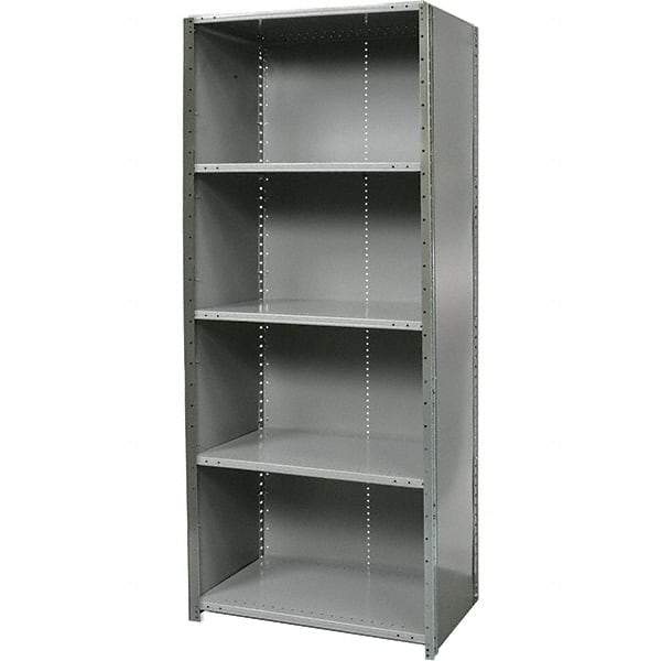 Hallowell - 5 Shelf, 900 Lb. Capacity, Free Standing Closed Shelving - 48 Inch Wide x 18 Inch Deep x 87 Inch High, Gray - Eagle Tool & Supply