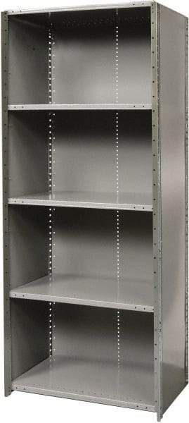 Hallowell - 5 Shelf, 800 Lb. Capacity, Free Standing Closed Shelving - 36 Inch Wide x 24 Inch Deep x 87 Inch High, Gray - Eagle Tool & Supply