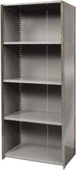 Hallowell - 5 Shelf, 800 Lb. Capacity, Free Standing Closed Shelving - 36 Inch Wide x 24 Inch Deep x 87 Inch High, Gray - Eagle Tool & Supply