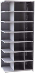 Hallowell - 21 Bin Closed Industrial Bin Shelving - 36 Inch Overall Width x 24 Inch Overall Depth x 87 Inch Overall Height, Gray Metal Bins - Eagle Tool & Supply
