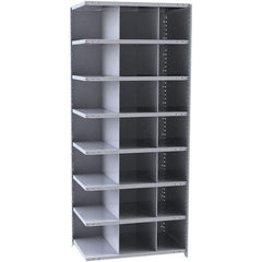 Hallowell - 21 Bin Closed Industrial Bin Shelving - 36 Inch Overall Width x 18 Inch Overall Depth x 87 Inch Overall Height, Gray Metal Bins - Eagle Tool & Supply