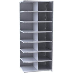 Hallowell - 14 Bin Closed Industrial Bin Shelving - 36 Inch Overall Width x 18 Inch Overall Depth x 87 Inch Overall Height, Gray Metal Bins - Eagle Tool & Supply