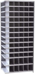 Hallowell - 78 Bin Closed Industrial Bin Shelving - 36 Inch Overall Width x 24 Inch Overall Depth x 87 Inch Overall Height, Gray Metal Bins - Eagle Tool & Supply