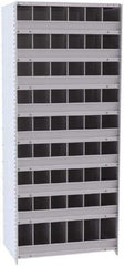 Hallowell - 54 Bin Closed Industrial Bin Shelving - 36 Inch Overall Width x 24 Inch Overall Depth x 87 Inch Overall Height, Gray Metal Bins - Eagle Tool & Supply