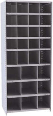 Hallowell - 29 Bin Closed Industrial Bin Shelving - 36 Inch Overall Width x 24 Inch Overall Depth x 87 Inch Overall Height, Gray Metal Bins - Eagle Tool & Supply