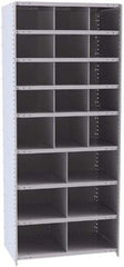 Hallowell - 21 Bin Closed Industrial Bin Shelving - 36 Inch Overall Width x 24 Inch Overall Depth x 87 Inch Overall Height, Gray Metal Bins - Eagle Tool & Supply