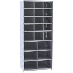 Hallowell - 21 Bin Closed Industrial Bin Shelving - 36 Inch Overall Width x 18 Inch Overall Depth x 87 Inch Overall Height, Gray Metal Bins - Eagle Tool & Supply