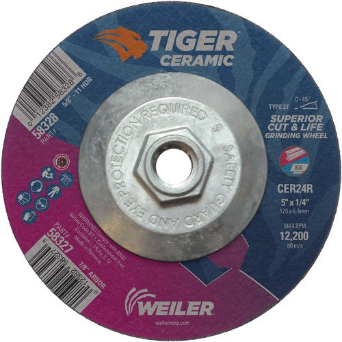 5X1/4 TIGER CERAMIC T27 GRIND WHL - Eagle Tool & Supply