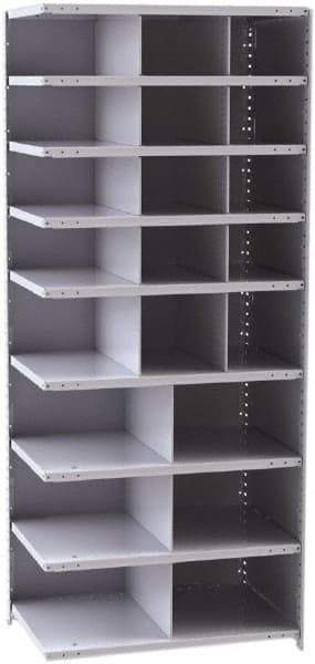 Hallowell - 21 Bin Closed Industrial Bin Shelving - 36 Inch Overall Width x 24 Inch Overall Depth x 87 Inch Overall Height, Gray Metal Bins - Eagle Tool & Supply