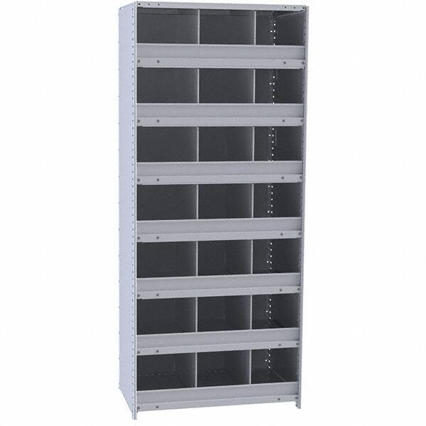 Hallowell - 21 Bin Closed Industrial Bin Shelving - 36 Inch Overall Width x 18 Inch Overall Depth x 87 Inch Overall Height, Gray Metal Bins - Eagle Tool & Supply