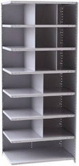 Hallowell - 16 Bin Closed Industrial Bin Shelving - 36 Inch Overall Width x 24 Inch Overall Depth x 87 Inch Overall Height, Gray Metal Bins - Eagle Tool & Supply