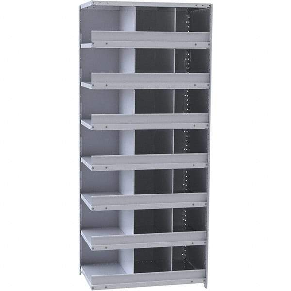 Hallowell - 21 Bin Closed Industrial Bin Shelving - 36 Inch Overall Width x 18 Inch Overall Depth x 87 Inch Overall Height, Gray Metal Bins - Eagle Tool & Supply