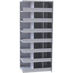 Hallowell - 21 Bin Closed Industrial Bin Shelving - 36 Inch Overall Width x 18 Inch Overall Depth x 87 Inch Overall Height, Gray Metal Bins - Eagle Tool & Supply