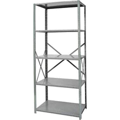 Hallowell - 5 Shelf Starter Heavy-Duty Open Steel Shelving - 450 Lb Capacity, 48" Wide x 87" High x 18" Deep, Gray - Eagle Tool & Supply
