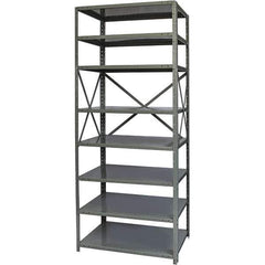 Hallowell - 8 Shelf Starter Heavy-Duty Open Steel Shelving - 400 Lb Capacity, 48" Wide x 87" High x 12" Deep, Gray - Eagle Tool & Supply