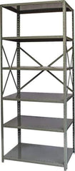 Hallowell - 6 Shelf Starter Heavy-Duty Open Steel Shelving - 800 Lb Capacity, 36" Wide x 87" High x 24" Deep, Gray - Eagle Tool & Supply
