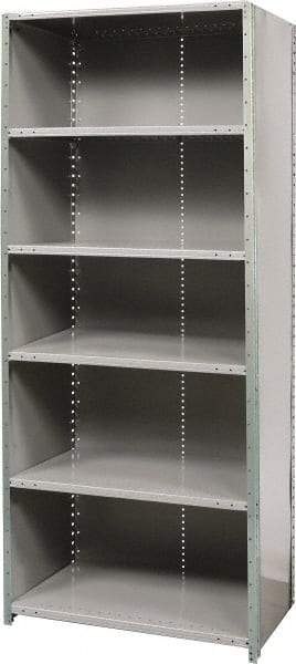 Hallowell - 6 Shelf, 800 Lb. Capacity, Free Standing Closed Shelving - 36 Inch Wide x 24 Inch Deep x 87 Inch High, Gray - Eagle Tool & Supply