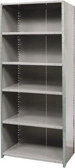 Hallowell - 6 Shelf, 800 Lb. Capacity, Free Standing Closed Shelving - 36 Inch Wide x 24 Inch Deep x 87 Inch High, Gray - Eagle Tool & Supply