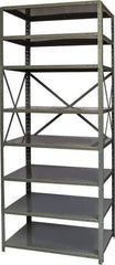 Hallowell - 8 Shelf Starter Heavy-Duty Open Steel Shelving - 800 Lb Capacity, 36" Wide x 87" High x 24" Deep, Gray - Eagle Tool & Supply