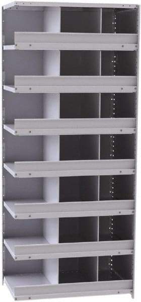 Hallowell - 21 Bin Closed Industrial Bin Shelving - 36 Inch Overall Width x 24 Inch Overall Depth x 87 Inch Overall Height, Gray Metal Bins - Eagle Tool & Supply