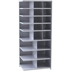 Hallowell - 21 Bin Closed Industrial Bin Shelving - 36 Inch Overall Width x 18 Inch Overall Depth x 87 Inch Overall Height, Gray Metal Bins - Eagle Tool & Supply