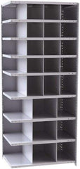 Hallowell - 29 Bin Closed Industrial Bin Shelving - 36 Inch Overall Width x 24 Inch Overall Depth x 87 Inch Overall Height, Gray Metal Bins - Eagle Tool & Supply