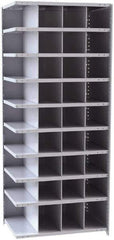 Hallowell - 36 Bin Closed Industrial Bin Shelving - 36 Inch Overall Width x 24 Inch Overall Depth x 87 Inch Overall Height, Gray Metal Bins - Eagle Tool & Supply