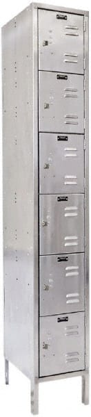 Hallowell - 6 Door, 6 Tier, Stainless Steel Locker - Eagle Tool & Supply