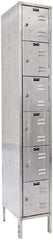 Hallowell - 6 Door, 6 Tier, Stainless Steel Locker - Eagle Tool & Supply