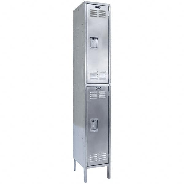Hallowell - 2 Door, 2 Tier, Stainless Steel Locker - Eagle Tool & Supply