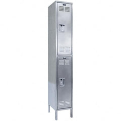 Hallowell - 2 Door, 2 Tier, Stainless Steel Locker - Eagle Tool & Supply